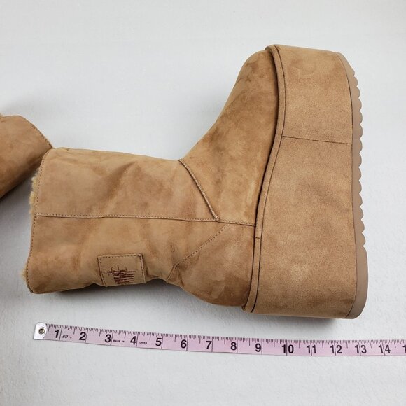 Dolls Kill Darker Wavs Atmosphere Platform Boot Womens 11 Brown Leather Lined - Picture 15 of 16